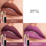 IMAGIC 3PCS Matte Waterproof Lip Balm, Lip Gloss Lasting Matte Bare Lipstick Set