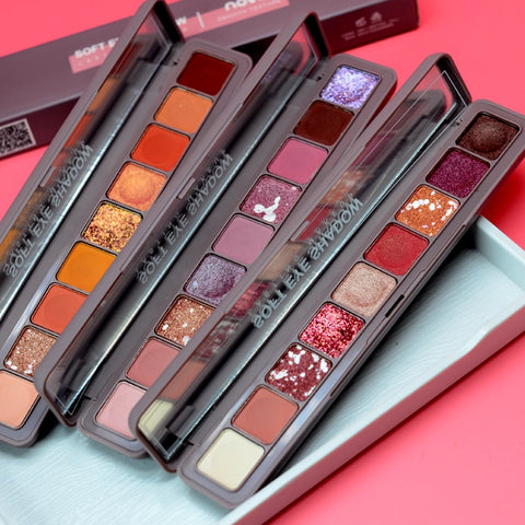 Novo Brand 9 Colors Glitter Galaxy Eye Shadow Palette Pigment Shimmer Matte Eyeshadow Makeup Flash Shine Diamond Shadow Kit