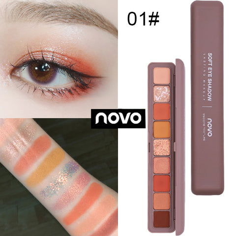 Novo Brand 9 Colors Glitter Galaxy Eye Shadow Palette Pigment Shimmer Matte Eyeshadow Makeup Flash Shine Diamond Shadow Kit