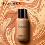 BANXEER Liquid Foundation Cream Waterproof Concealer Whitening BB Cream Primer Easy to Wear Base Face Makeup For Women