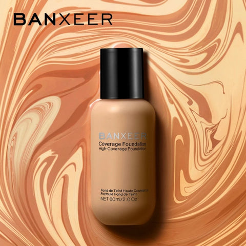 BANXEER Liquid Foundation Cream Waterproof Concealer Whitening BB Cream Primer Easy to Wear Base Face Makeup For Women