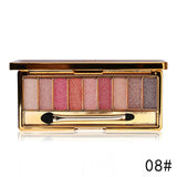 Sombra de olho profissional pallete maquiagem 9 cores diamante brilho brilhante brilhante sombra de olho compõem paleta à prova dwaterproof água com escova