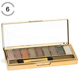 Sombra de olho profissional pallete maquiagem 9 cores diamante brilho brilhante brilhante sombra de olho compõem paleta à prova dwaterproof água com escova