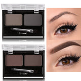 Marca dupla cor sobrancelha pó maquiagem paleta natural marrom olho sobrancelha realçadores 3d sobrancelha sombra bolo beleza kit com escova
