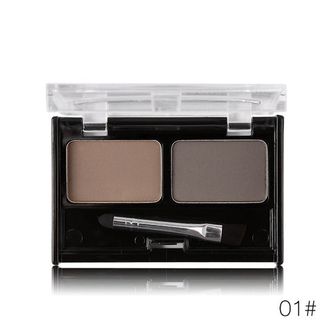 Marca dupla cor sobrancelha pó maquiagem paleta natural marrom olho sobrancelha realçadores 3d sobrancelha sombra bolo beleza kit com escova