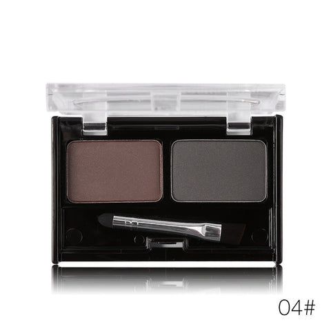 Marca dupla cor sobrancelha pó maquiagem paleta natural marrom olho sobrancelha realçadores 3d sobrancelha sombra bolo beleza kit com escova