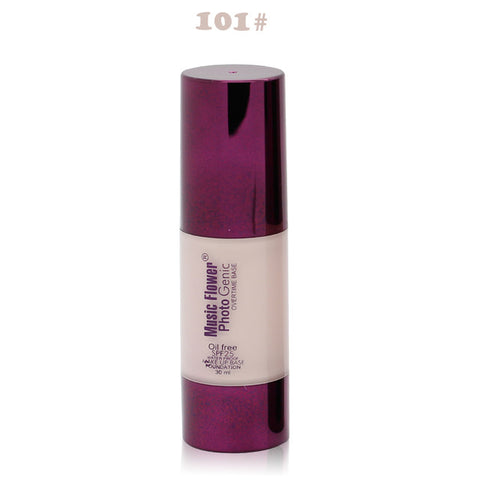 Brand Women Pro 6 Colors Nude Makeup Face Foundation Liquid Cover Concealer Moisturizing Facial Base Cream Form Music Flowers