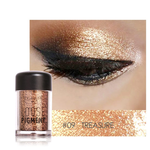 FOCALLURE Glitter Eye Shadow Powder Pigment Easy To Wear Professional Eye Makeup Shimmer Loose Powder Eyeshadow