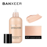 BANXEER Liquid Foundation Cream Waterproof Concealer Whitening BB Cream Primer Easy to Wear Base Face Makeup For Women